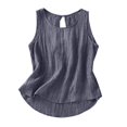 thumbnail image 1 of Tank Top for Women Linen, 2026 Summer Casual Comfy Loose Lightweight Sleeveless Shirts, Grey XL, 1 of 8