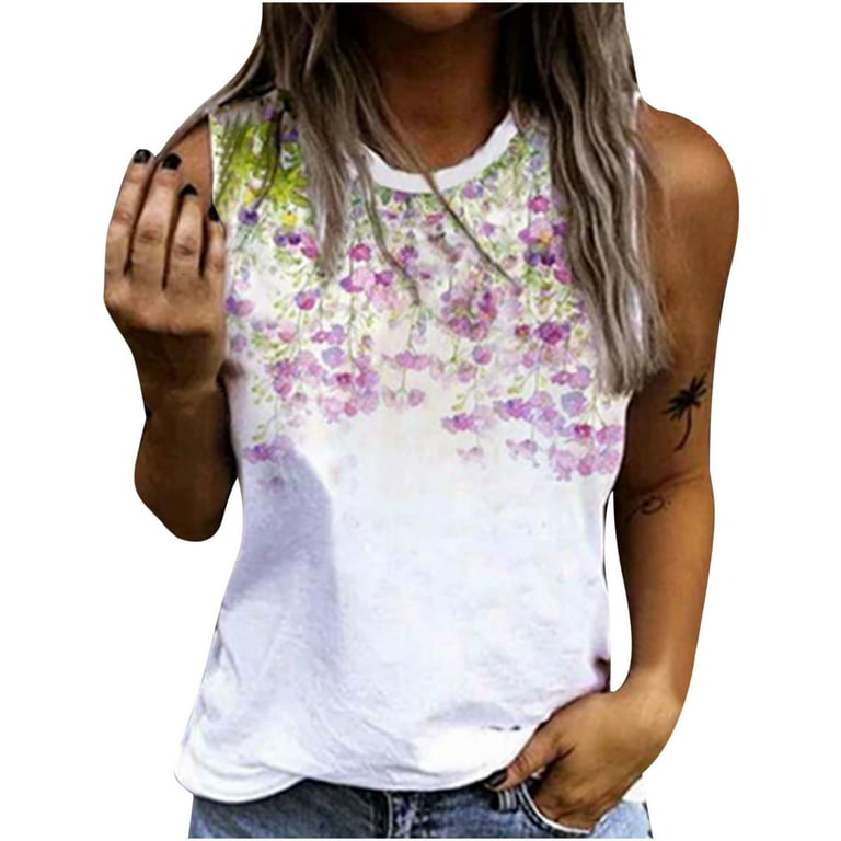 Tank Top for Women Loose Fit Dressy Going Out Tops Crewneck Sweatshirts  Graphic Tees Summer Sleeveless Blouses