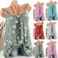 thumbnail image 1 of Tank Top for Women O Neck Sleeveless Vest Flower Ruffles Blouses Grey Basic Cami Shirts XXXL, 1 of 3