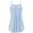 thumbnail image 1 of Tank Top for Women Pleated Spaghetti Strap Camisole Loose Casual Sleeveless Curved Hem Flowy Summer Shirts Plus Size, 1 of 5