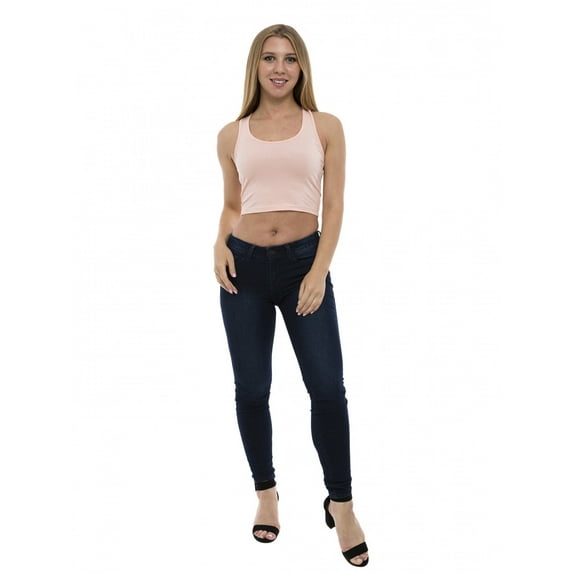 Tank Top for Women Racerback Croptop Basic Wear, L, Pale Pink, by Ambesonne