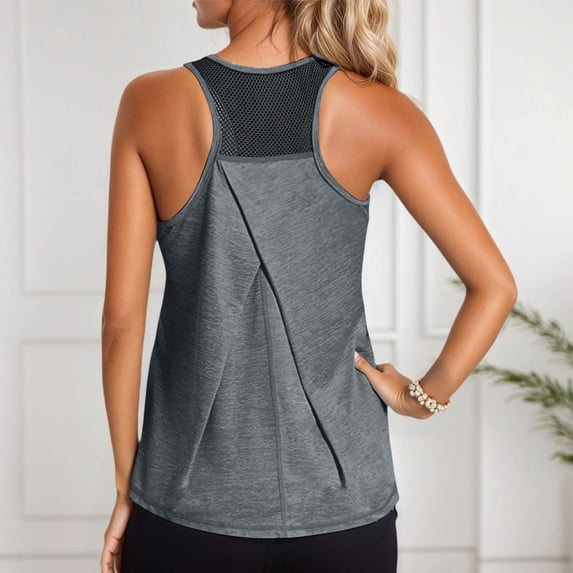 Tank Top for Women Racerback Sleeveless Loose Fit Workout Tops (Light Blue XXL)