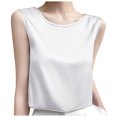 thumbnail image 1 of Tank Top for Women Satin, Summer Comfy 2026 Casual Loose Lightweight Sleeveless Shirts, White XL, 1 of 6