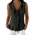 thumbnail image 1 of Tank Top for Women Sleeveless V Neck Button Front Blouse with Relaxed Shape for Work And Weekend Outfits Women's Tanks, 1 of 4