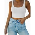 thumbnail image 1 of Tank Top for Women Square Neckline Sleeveless Trendy Sexy Tops Slim Fitted Summer Yoga Tops, 1 of 6