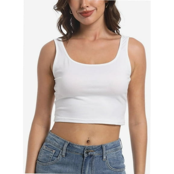 Tank Top for Women Square Neckline Sleeveless Trendy Sexy Tops Slim Fitted Summer Yoga Tops