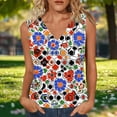 thumbnail image 1 of Tank Top for Women V Neck Sleeveless Fashion Vintage Loose Fit Graphic Leaf Print Lightweight Breathable Summer Top, 1 of 6