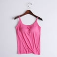 thumbnail image 1 of Tank Top for Women, WNEGSTG Women's Scoop Neck Cami Cotton Blend Undershirts with Pads Lounge Sleepwear Tops Pink, 1 of 4