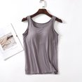 thumbnail image 1 of Tank Top for Women with Built in Padded Bra Lingerie Camisoles Sleeveless Cami Shirts Dark Gray L, 1 of 9