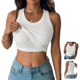 thumbnail image 1 of Tank Top with Built in Bra for Women, Ribbed Sleeveless Cami, Stretchy Fitted Basic Tank Top for Everyday Wear, 1 of 8