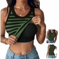 thumbnail image 1 of Tank Top with Built in Bra for Women, Ribbed Sleeveless Cami, Stretchy Fitted Basic Tank Top for Everyday Wear, 1 of 8