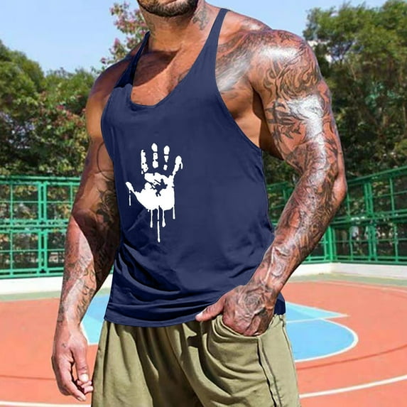 Tank Tops Beach Men Mens Breathable Tank Tops Novelty 3D Graphic Gym Workout Sleeveless T-Shirt Tees Big And Tall Beach Tank Tops For Men