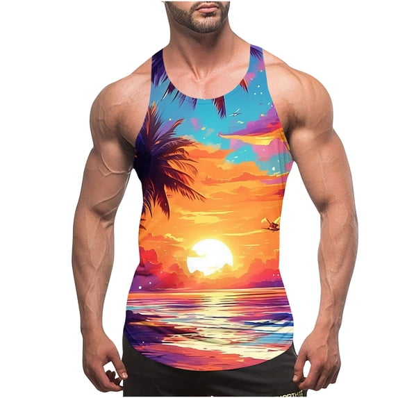 Tank Tops Beach Men Tank Tops Men Graphic Summer Beach Sleeveless Fashion Men'S Tank Tops Gym Bodybuilding Sleeveless Muscle T Shirts