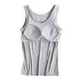 thumbnail image 1 of Tank Tops Bra Tank Tops for Women Padded Camisole with Built in Bra Sport Vest Basic Spaghetti Strap Tank Top Summer Clothes Gray XXXXL, 1 of 8