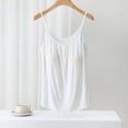 thumbnail image 1 of Tank Tops with Built in Bras Flowy Tank Top Flowy Workout Tops T Shirts for Women Plus Size Tops Pleated Blouses Flowy Tops Pleated Square Neck Loose Fitting Tank Tops Baggy Tank Tops White 3XL, 1 of 7