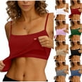 thumbnail image 1 of Tank Tops with Built in Bras Padded Summer Spaghetti Strap Sleeveless Cami Undershirts Fitted Basic Workout Shirts Featuring Soft Stretch Fabric Light Purple M, 1 of 7