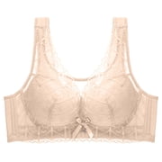 Tank Tops with Built in Bras Plus Size Nursing Bras Full Coverage Large Size Thin Lace Bra Gathered Without Steel Ring Comfortable Fixed Adjustable Breast Collection Cotton