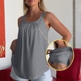 thumbnail image 1 of Tank Tops with Built in Bras Plus Size Tops Flowy Tank Top Pleated Square Neck Flowy Going Out Tops Babydoll Tank Top Built In Bra Tops Loose Fitting Tank Tops Tunic Tops Basic Tank Tops Grey S, 1 of 9