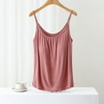 thumbnail image 1 of Tank Tops with Built in Bras Square Neck Top Tunic Tops Loose Fit Camisole Top Summer Tanks Shirts Pleated Square Neck T Shirts for Women Loose Fitting Tank Tops Basic Tank Tops Flowy Tops Pink 3XL, 1 of 7