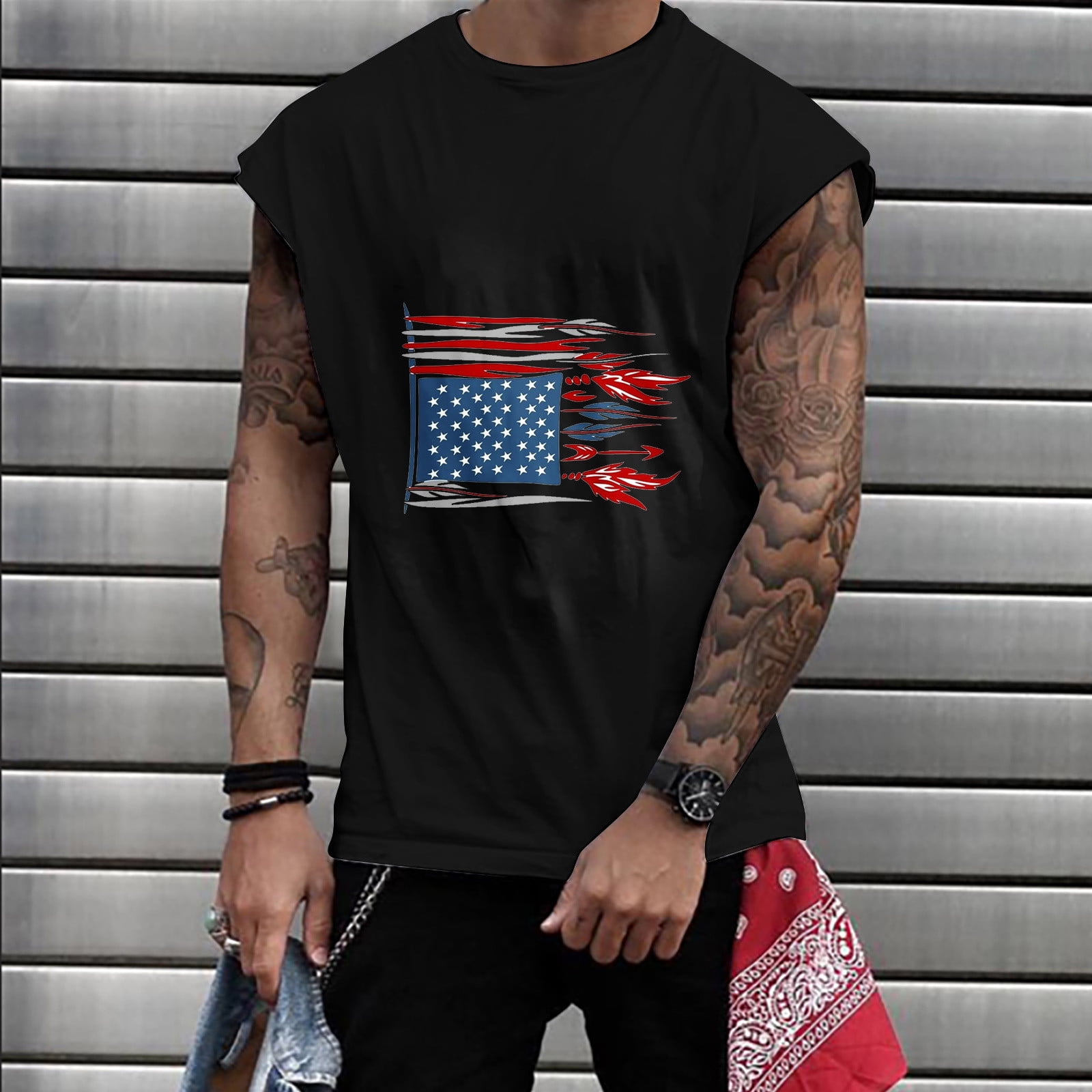 Tank Tops For Men Mens 3D Print Tank Top Summer Casual Novelty ...