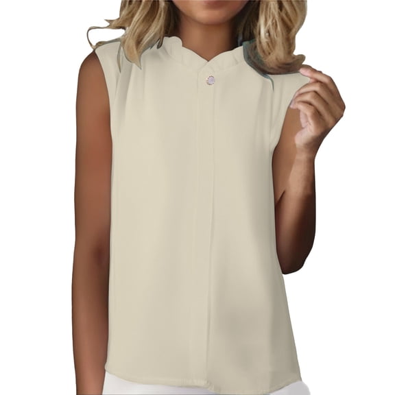 Tank Tops For Women A Versatile Sleeveless Shirt With A Collar For A Slimming Look. Pair It With A Base Layer Inside A Suit Camisole Tops For Women
