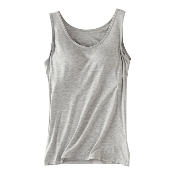 Tank Tops For Women Bra Pad Suspender Cup And Cup Large Solid Color Casual Sports Yoga Bottoming Shirt Slim Fitting Vest Camisole Tops For Women