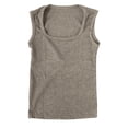 thumbnail image 1 of Tank Tops For Women Crop Top Pleated Square Neck Stretch Basic Vest Camisole Tops For Women, 1 of 2