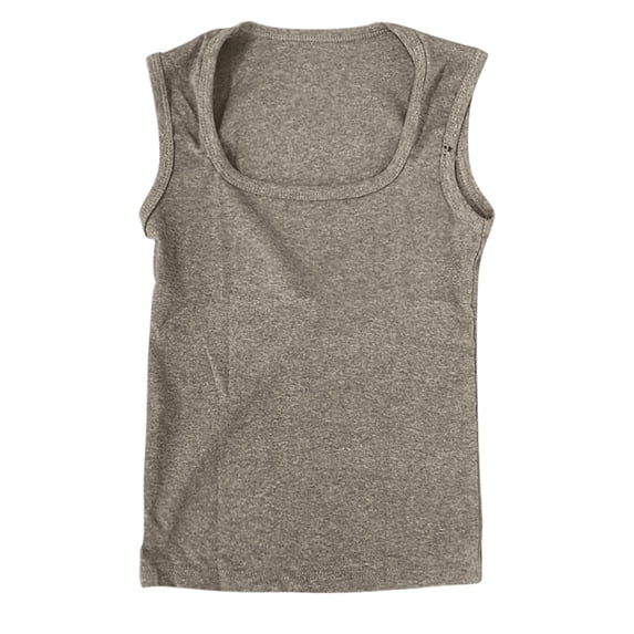 Tank Tops For Women Crop Top Pleated Square Neck Stretch Basic Vest Camisole Tops For Women