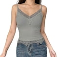 thumbnail image 1 of Tank Tops For Women Gray Womens Tops Fashion Lace Thin Sleeveless Camisole Womens Tank Tops, 1 of 4