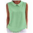 thumbnail image 1 of Tank Tops For Women Green Womens Tops Fashion For Cute Sleeveless Collared Casaul Work Loose Fit Knitted Vests Womens Tank Tops, 1 of 4