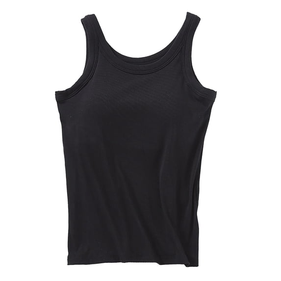 Tank Tops For Women Ladies' Solid Color Chest Pad Vest Suspender Wide Shoulder Vest Camisole Tops For Women