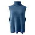 thumbnail image 1 of Tank Tops For Women Ladies' Solid Color Knit Turtleneck Pullover Loose Sleeveless Vest Camisole Tops For Women, 1 of 6