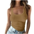 thumbnail image 1 of Tank Tops For Women Plus Size Going Out Tops For Ribbed Tank Tops Sleeveless Slim Shirts Solid Color Undershirt Camisole Tops For Women, 1 of 6
