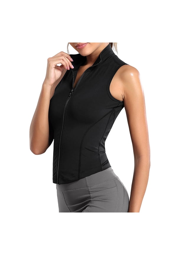 Tank Tops For Women Sleeveless Athletic Tank Top Shirts Full Zip Up Tshirt For Yoga Running Fitness Exercise Camisole Tops For Women