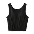 thumbnail image 1 of Tank Tops For Women Solid Color With Chest Pad Bra One Tank Top Sling Camisole Tops For Women, 1 of 6