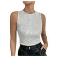 thumbnail image 1 of Tank Tops For Women Sparkly Sequin Crop Tank Top Sleveless Going Out Tops Camisole Tops For Women, 1 of 7