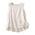 thumbnail image 1 of Tank Tops For Women Summer Cotton And Linen Embroidered Solid Color Vest Camisole Tops For Women, 1 of 7
