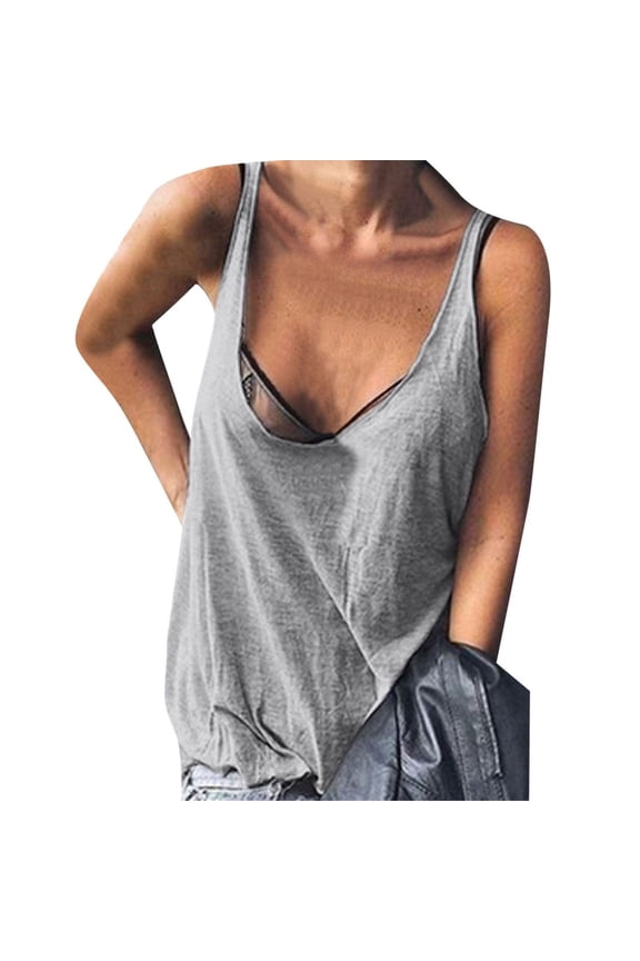 Tank Tops For Women Summer Fashion Top Shirt Casual Chiffon Sleeveless Top Shirt Elegant Solid U Neck Sports Top Blouse Camisole Tops For Women