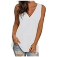 thumbnail image 1 of Tank Tops For Women Summer Vest European And American Solid Color Loose V Neck Sleeveless T Shirt Tops For Camisole Tops For Women, 1 of 3