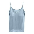 thumbnail image 1 of Tank Tops For Women Tank Top For Sleeveless Tops With Built In Bras Shelf Bra Padded Shirt Casual Tanks Loose Fit Camisole Tops For Women, 1 of 5