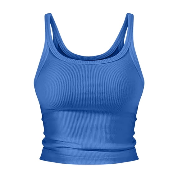 Tank Tops For Women Tank Tops Summer Fashion Workout Ribbed Sleeveless High Neck Beach Vacation Oufits Clothes Camisole Tops For Women