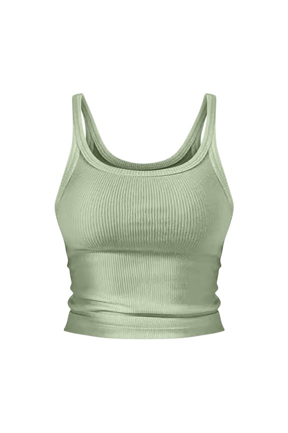 Tank Tops For Women Tank Tops Summer Fashion Workout Ribbed Sleeveless High Neck Beach Vacation Oufits Clothes Camisole Tops For Women