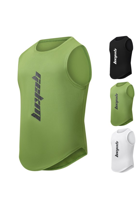 Tank Tops Men Active Quick Dry Tech Stretch Lightweight Sleeveless Vest Muscle Shirt Summer Moisture Wicking T Shirts Green L