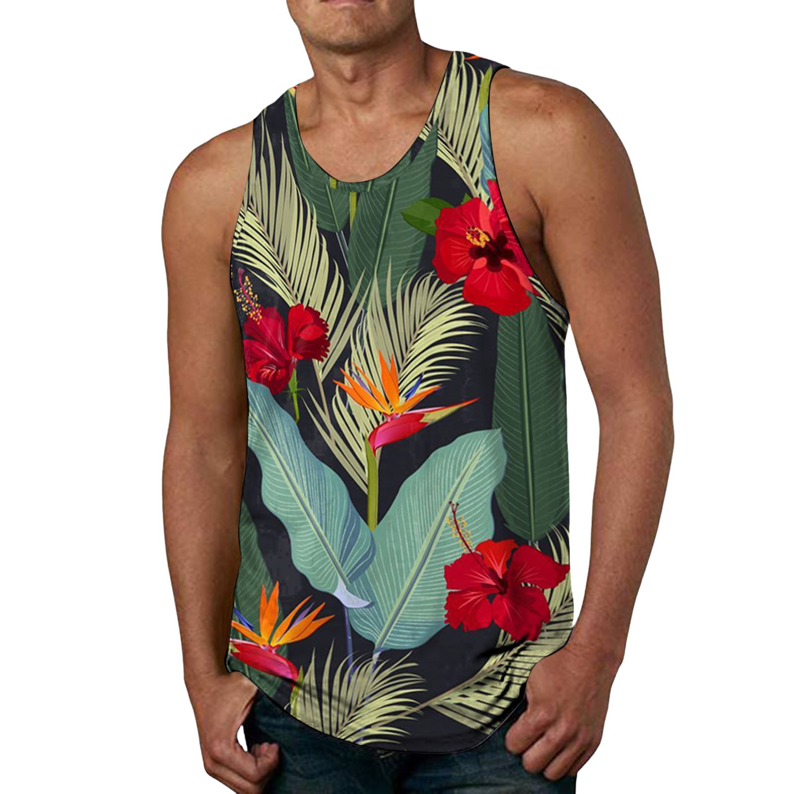 Tank Tops Men Beach Summer Vacation Beach Hawaii Digital 3D Printed Top