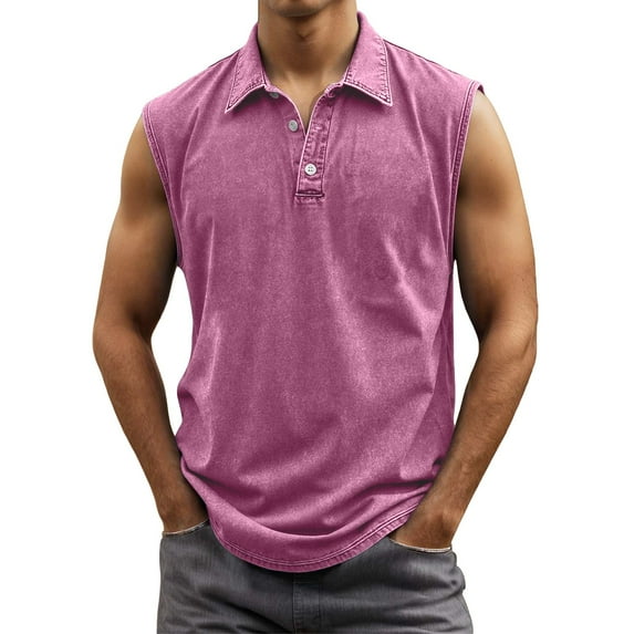 Tank Tops Men Big And Tall Shirts Sleeveless Muscle Gym Workout Running Beach Summer Vintage Button Up Tee Vest