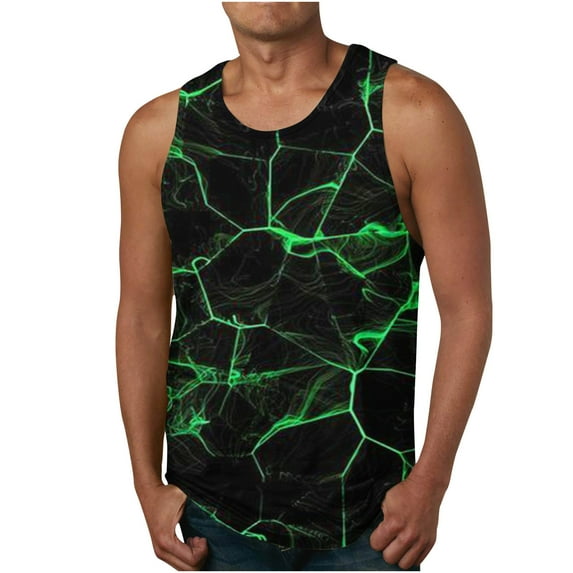 Tank Tops For Men Big And Tall Mens 3D Print Tank Top Summer Casual Novelty Polyester Gym Workout Bodybuilding Tank Tops Sleeveless Shirts For Bodybuilding Gym Fitness Training