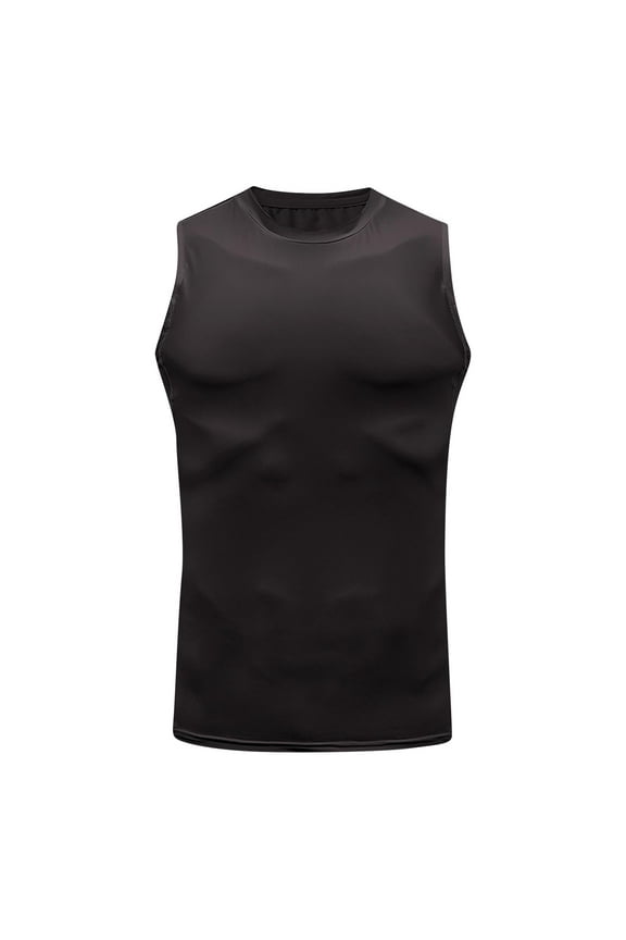 Tank Tops Men, Compression Shirt Men Slimming Body Shaper Vest Crewneck Workout Shirts Tummy Control Undershirts