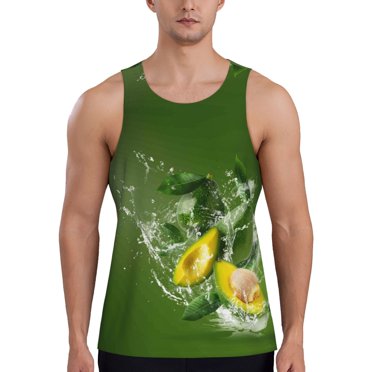 Tank Tops Men, Friut Avocado Gym Sports Workout Mens Tank Top, Quick Dry Muscle Sleeveless Shirts For Men