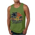 thumbnail image 1 of Tank Tops Men Funny Sleeveless Crewneck Graphic T Shirts Casual Beach Summer Athletic Muscle Breathable Vests Green M, 1 of 3
