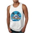 thumbnail image 1 of Tank Tops Men Funny Sleeveless Crewneck Graphic T Shirts Casual Beach Summer Athletic Muscle Breathable Vests White L, 1 of 3